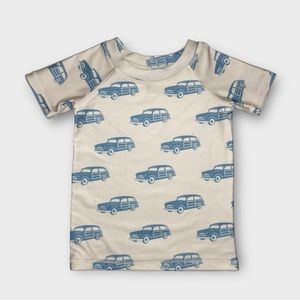 $15 ADD ON Kate Quinn Car Pattern Beige‎ Rash Guard swim swimsuit boys